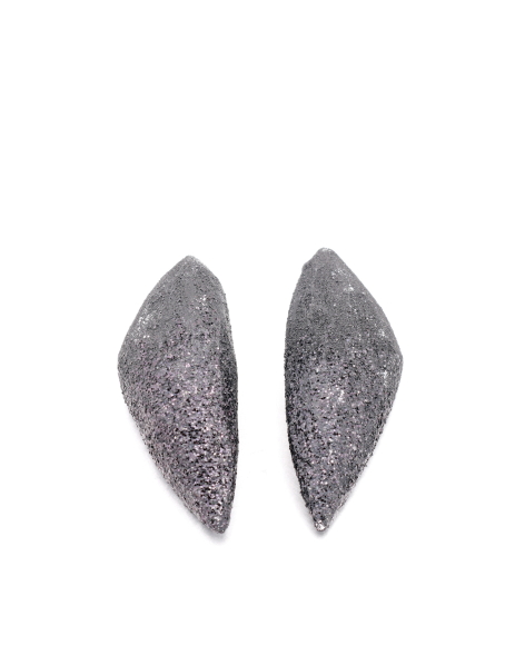 long black pointy glitter earrings