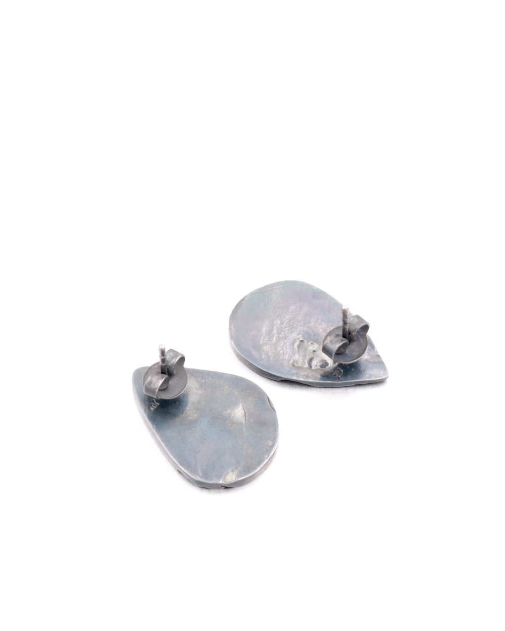 Textured silver drop earrings - Image 4