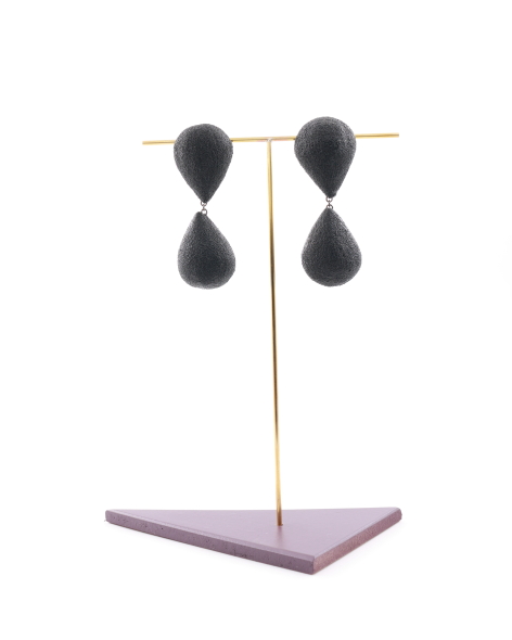 Double drop earrings * round