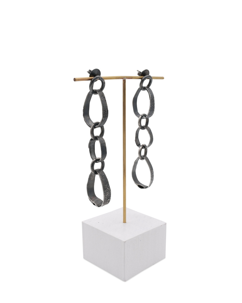 Chunky Chain Earrings * Silver * large